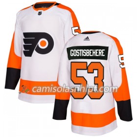 Camisola Philadelphia Flyers Shayne Gostisbehere 53 Adidas 2017-2018 Branco Authentic - Homem